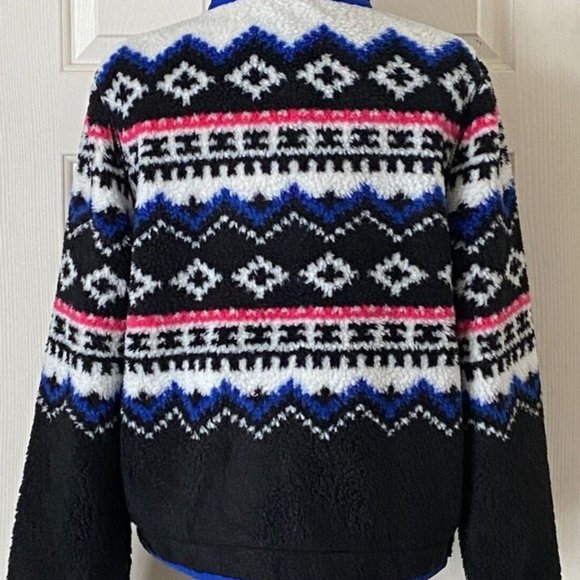 NWT Polo Ralph Lauren Women's Sherpa Fleece Fair Isle Full Zip Jacket XL - Picture 4 of 6